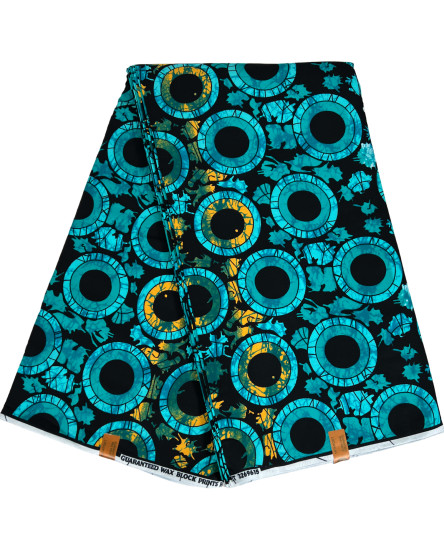 african-fabric-print-ankara-yards-100-cotton-teal-black-quality-sewing-material