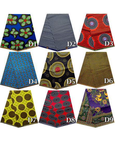 African Cotton Print Fabric Ankara Wax Sewing & Crafting Material - 6 Yards