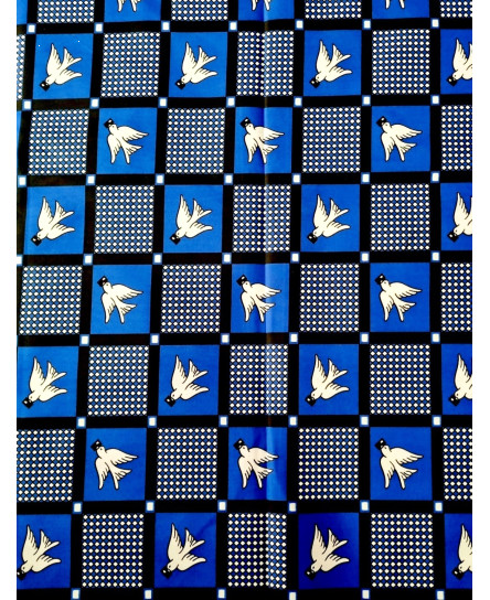 *NEW*BLUE African Print Polycotton DIY Crafts Ankara. Sold By The Yard/Per Yard.
